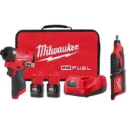 Milwaukee Hex Impact-Driver Kit 1/4" + Rotary Tool 12V Li-Ion Brushless Cordless