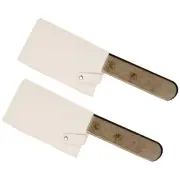 2Pcs PU Leather Knife Sheath Meat Cleaver Sheath Waterproof Knife Guard White