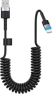 MTAKYA Coiled Lightning Cable, 3 FT, 1-Pack Short USB A