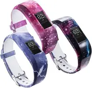 GTHY Compatible With Garmin Vivofit JR/JR 2/Vivofit 3 Bands Repacement,For Kids Boys Girls,Soft Silicone Pattern Adjustable Straps,Wristbands,Watch Band,With Secure Metal Clasp,Lagre&Small