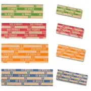 Coin Wrappers Assorted 1000 PCS Flat Coin Rolls Wrappers Including 300 Quarte...