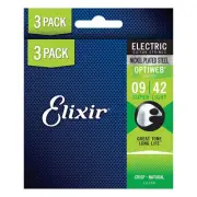 Elixir 16550 Optiweb Electric Strings 9-42 Super Light 3 Pack Nickel Plated Stee