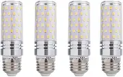 12W LED Corn Light Bulbs - 120W Incandescent Bulbs Equivalent,1200LM, E26 Base Daylight 6500K Non-Dimmable, Pack of 4