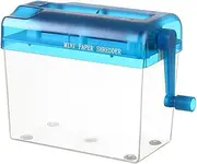 [MTSDM] A6 Portable Mini Manual Paper Shredder, Small Office & Home Desktop Handheld File Shredder 3mm Strip Cut, Large Transparent Storage Paper Cutting Machine Hand Crank Shredder Paper Cutting Tool