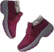 [Generic] Women's Winter Warm Fur Lining Orthopedic Hiking Booties, Comfortable Non-Slip Snow Boots, Stylish Slip-On Platform Outdoor Sneakers