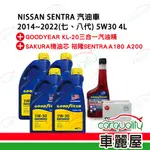 【保養套餐】NISSAN SENTRA 5W30 1LX4 油+芯 完工價 含安裝服務(車麗屋)