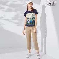 在飛比找momo購物網優惠-【Diffa】單邊貼袋長褲-女