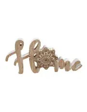 [Willow & Silk] Wooden Mandala Home Table Plaque in Natural/Whitewash