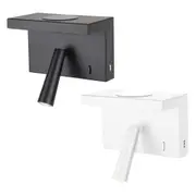 Charge-01 Indoor LED Wall Light with Wireless and USB Charge CCT 2w Black, White