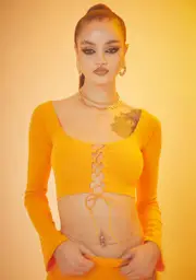 [HOROSCOPEZ] Burst Of Fun Lace-Up Top