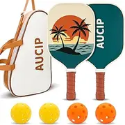 Pickleball Paddles, USAPA Approved Pickleball Paddles Set of 2, Polypropylene Honeycomb Core，Lightweight Fiberglass Pickleball Set with 2 Pickleball Rackets, 4 Pickleball Balls, 1 Pickleball Bag