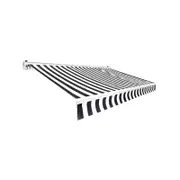 Windoware 4.7 x 3m Striped Semi Cassette Outdoor Folding Arm Awning