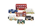 Le Toy Van London Car Set Premium Wooden Toys for Kids Ages 3 Years Up TV267, 7-pk