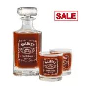 21st Birthday Whiskey Decanter Set with 2 Glasses, Birthday Gift, Whiskey Glass