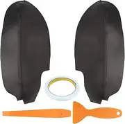 AUTOKAY Leather Front Door Panels Armrest Cover Fits for Acura TSX 2009-2014 - Black