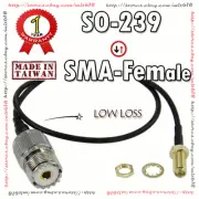 UHF SO-239 to SMA-Female F J Adapter + RG-174U pigtail Coaxial Cable 15"