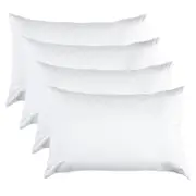 Hacienda 100 Percent Cotton Pillow Cover with 800g Poly Fill, Hypoallergenic, Antibacterial, and Cooling Technology 4 PK
