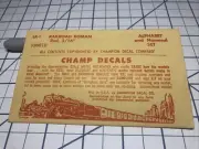 HO Champ Decals HO Scale LR-1 Railroad Roman Red 3/16" Alphabet Numeral Set