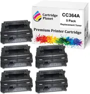 5 Pack Compatible Toner Cartridge Replacement for HP CC364A 64A (10,000 Pages) for HP Laserjet P4014 P4014n P4015n P4015tn P4015x P4515n P4515tn P4515x P4515xm