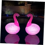Rukars floating Flamingo LED pool lights 2PCS, Waterproof, Glow in The Dark