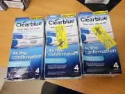 (3) Clearblue Digital and Rapid Pregnancy Test - 4 Tests Each. Damaged Boxes