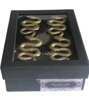 Rachel Zoe Snake Gold Napkin Rings Halloween Dining Table Setting 3x2" Set Of 4