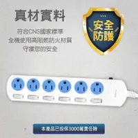 在飛比找蝦皮購物優惠-【生活購讚】台灣製造NAKAY 6開6插安全延長線(1.8M