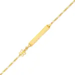 9ct Gold 14cm Figaro Butterfly I.d. Bracelet