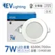 4入 【EVERLIGHT億光】EVERLIGHT億光 LED 星皓 7W 865 白光 全電壓 9cm 崁燈 EV430169