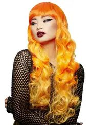 Manic Panic Psychedelic Sunrise Curly Orange Ombre Costume Wig