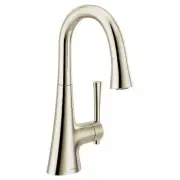 Moen 6126NL Polished Nickel Kurv 1.5 GPM Single Hole Pull Down Bar Faucet