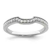 0.17ct. CZ Solid Real 14k White Polished Matching Wedding Wedding Band Ring