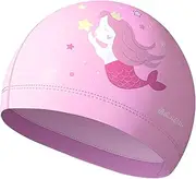 Children's Swimming Cap for Children Aged 6-14 Years with Motif, Waterproof Swimming Caps, Breathable Fabric, Stretchy & Comfortable Swimming Cap, Comfortable Fit for Children with Long Hair