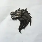 1x Wolf Head Glossy Black Right Metal Sticker Emblem Decal Badge 3D Engine Turbo (for: Porsche)