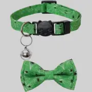 Halloween Breakaway Cute Cat Dog Pet Collar Kitty Puppy w/Bell Green 7-11 in