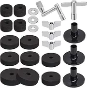 Frame Drum Felt Mat Set, 21Pcs Cymbal Replacement Accessories,Anti Slip,Felt Cymbal Sleeves with Base Wing Nuts, Washer, Sleeves and Base Wing Nuts Replacement for Drum Set