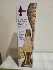 Schylling The Original Lava Lamp Gold w Rainbow Glitter Motion Retro Style 14.5"