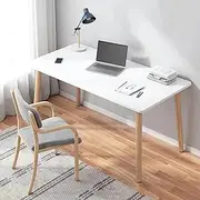 Home Office Desk, Computer Desk, Student Dormitory Table, Writing Wood Desk T008 (A White, 80X50X72CM)