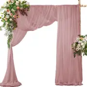 2 Panels Wedding Arch Draping Fabric 30" x 240" Dusty Rose Polyester Chiffon ...