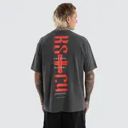 [Kiss Chacey] Razor Light Box Fit Tee Pigment Asphalt