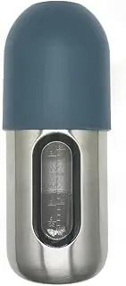 Lion & Lady 18/8 Stainless Steel Toddler Straw Bottle with Window - with Straw, Kids Drink Bottle, Durable, BPA-Free - 350ml - French Navy