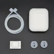 For AirPods 2nd Gen Case, 3in1 Silicone Protective Cover, Ear Clips & Anti-Lost Neck Rope, Clear