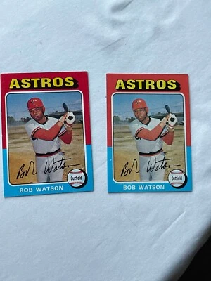 DCC: 1975 Topps Houston Astros #227 Bob Watson 2-card lot NM+