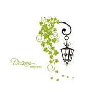 3PCS DIY Fashion Self Adhesive PVC Removable Wall Stickers / House Interior Decoration Pictures -- Flower Vine under Streetlights, Size: 70cm x 50cm