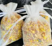 75 White Organza Birdseed Bags, Organic Wedding Toss , All Natural, Eco-friendly