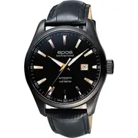 在飛比找momo購物網優惠-【epos】Passion都會時尚機械錶-黑x玫塊金/44m