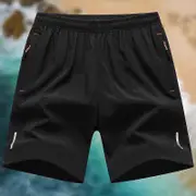 Plus Size 8XL Men's Casual Short Pant Men's Summer Men's Beach Pants Ice Silk Quick-drying Pants black 6XL
