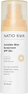 Invisible Mist Sunscreen SPF 50+ 75mls - Light Facial Sunscreen Mist for Re-application - Clear formula, 100% Invisible, Cucumber & Green Tea Fragrance - Contains Vitamin E - Vegan Friendly & Made in Australia