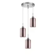 CLA LIGHTING Espejo 3 Dotted Glass Pendant Lights - Round Base - Rose Gold