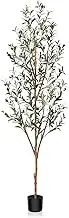 Kazeila Artificial Olive Tree 6FT Tall Faux Silk Plant for Home Office Decor Indoor Fake Potted Tree with Wood Branches and Fruits